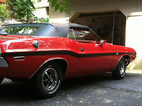 Mint 1970 Challenger Convertible R/T Clone, New Restoration, Red/Red/Black Top image 3