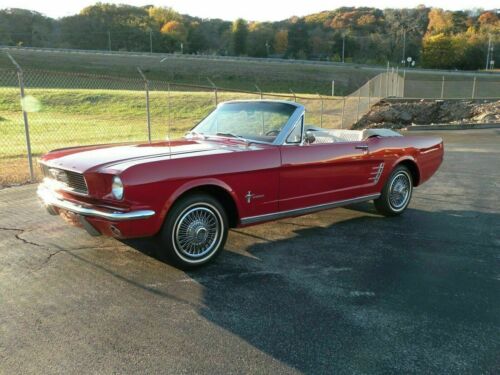 1966  Mustang Convertible Red RWD Automatic Pony Interior