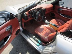 Porsche Boxster S type Meridian Silver w/ red leather interior