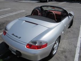 Porsche Boxster S type Meridian Silver w/ red leather interior image 3