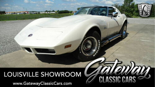 Pearl White 1973 Chevrolet Corvette Coupe 350 CID V8 3 Speed Automatic Available