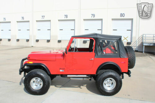 Red 1976 Jeep CJ7 Low Miles 304 CID V-8 3 Speed Automatic Available Now! image 3
