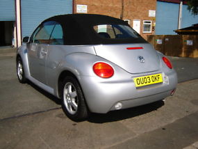 2003 VOLKSWAGEN BEETLE 1.6 CABRIOLET SILVER CONVERTIBLE 71OOO MILES LEATHER TRIM image 1