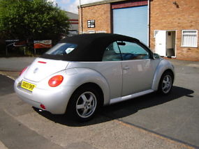2003 VOLKSWAGEN BEETLE 1.6 CABRIOLET SILVER CONVERTIBLE 71OOO MILES LEATHER TRIM image 2