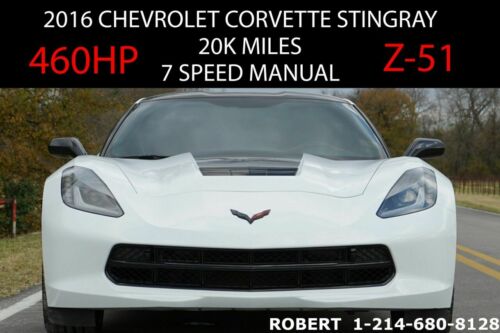 2016  Corvette Stingray Z51 2dr Coupe w/3LT 20266 Miles White Coupe 6.2