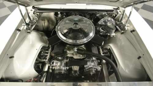 classic vintage chrome chevy convertible 327 v8 auto transmission white image 3