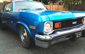 Chevy, Nova, Blue, hatchback, muscle car, nova2, beautiful, restored image 2